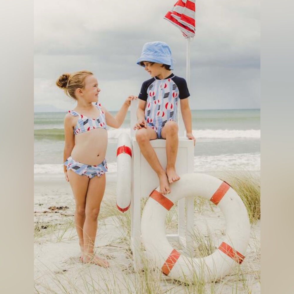 SNAPPER ROCK Beach Bounce Frilled Bikini Set Fits Girls ( age 7-8) Size 8   NWT